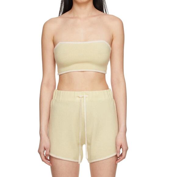 Lisa Yang Kiyo Track Short Selah Bandeau Bra Size 1 S / M Cashmere Cream Yellow - Picture 7 of 14